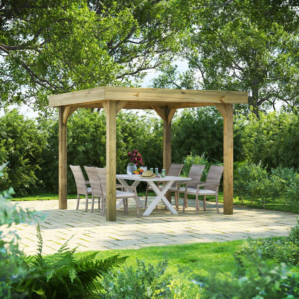 Flat Roof Garden Gazebo – Modern Timber Gazebo
