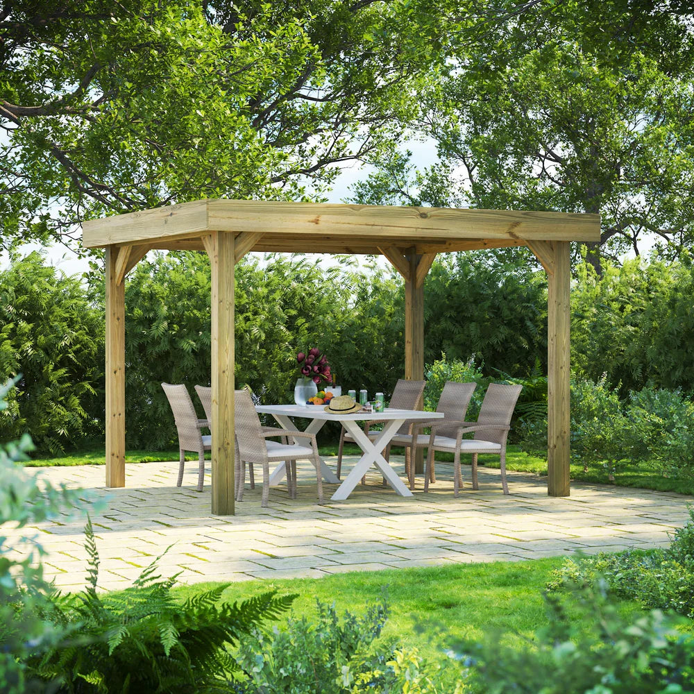 Flat Roof Garden Gazebo – Modern Timber Gazebo