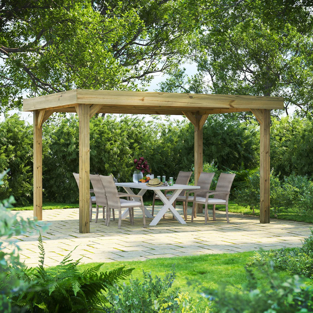Flat Roof Garden Gazebo – Modern Timber Gazebo