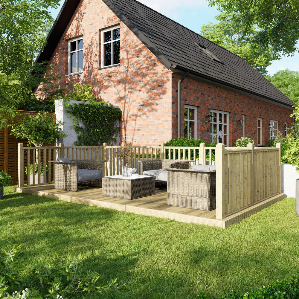 Decking Kit with Handrails on Three Sides