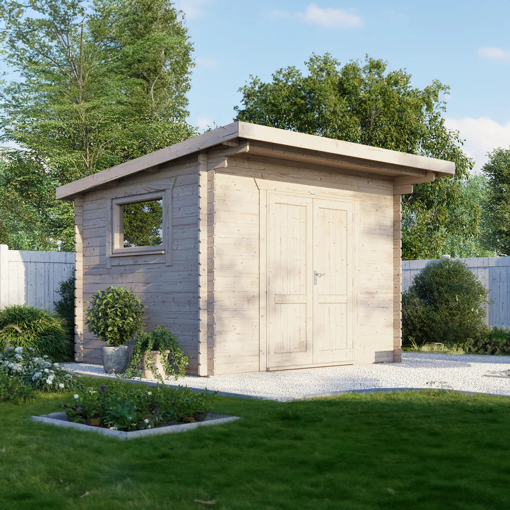 Power Pent Workshop Log Cabin - 28mm