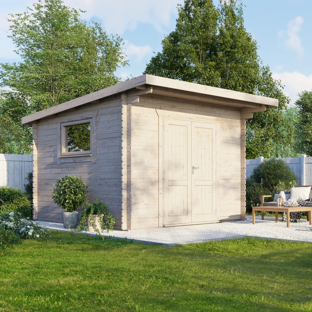 Power Pent Workshop Log Cabin - 28mm