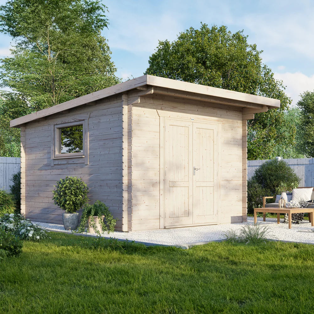 Power Pent Workshop Log Cabin - 28mm