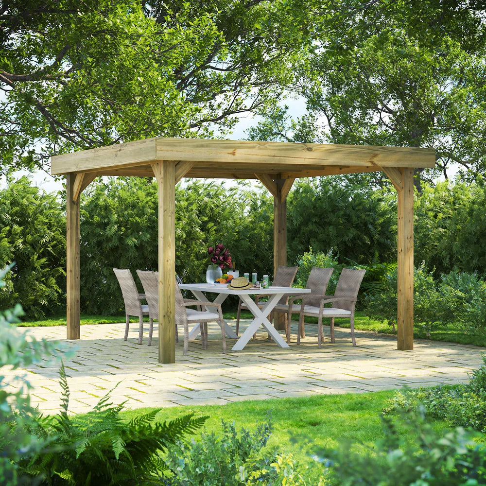 Flat Roof Garden Gazebo – Modern Timber Gazebo