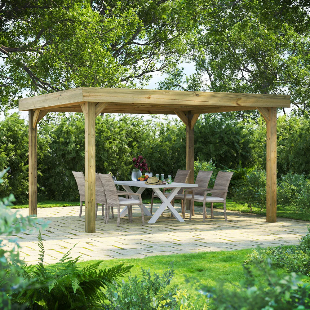 Flat Roof Garden Gazebo – Modern Timber Gazebo