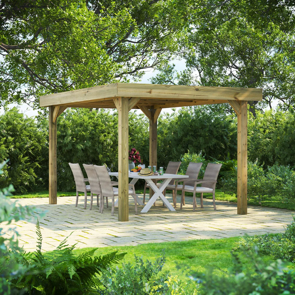 Flat Roof Garden Gazebo – Modern Timber Gazebo