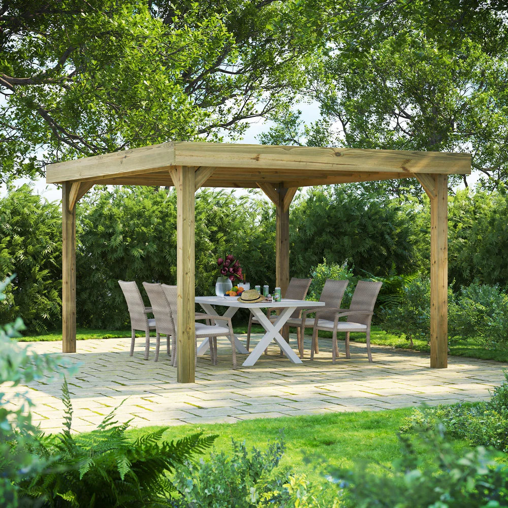 Flat Roof Garden Gazebo – Modern Timber Gazebo