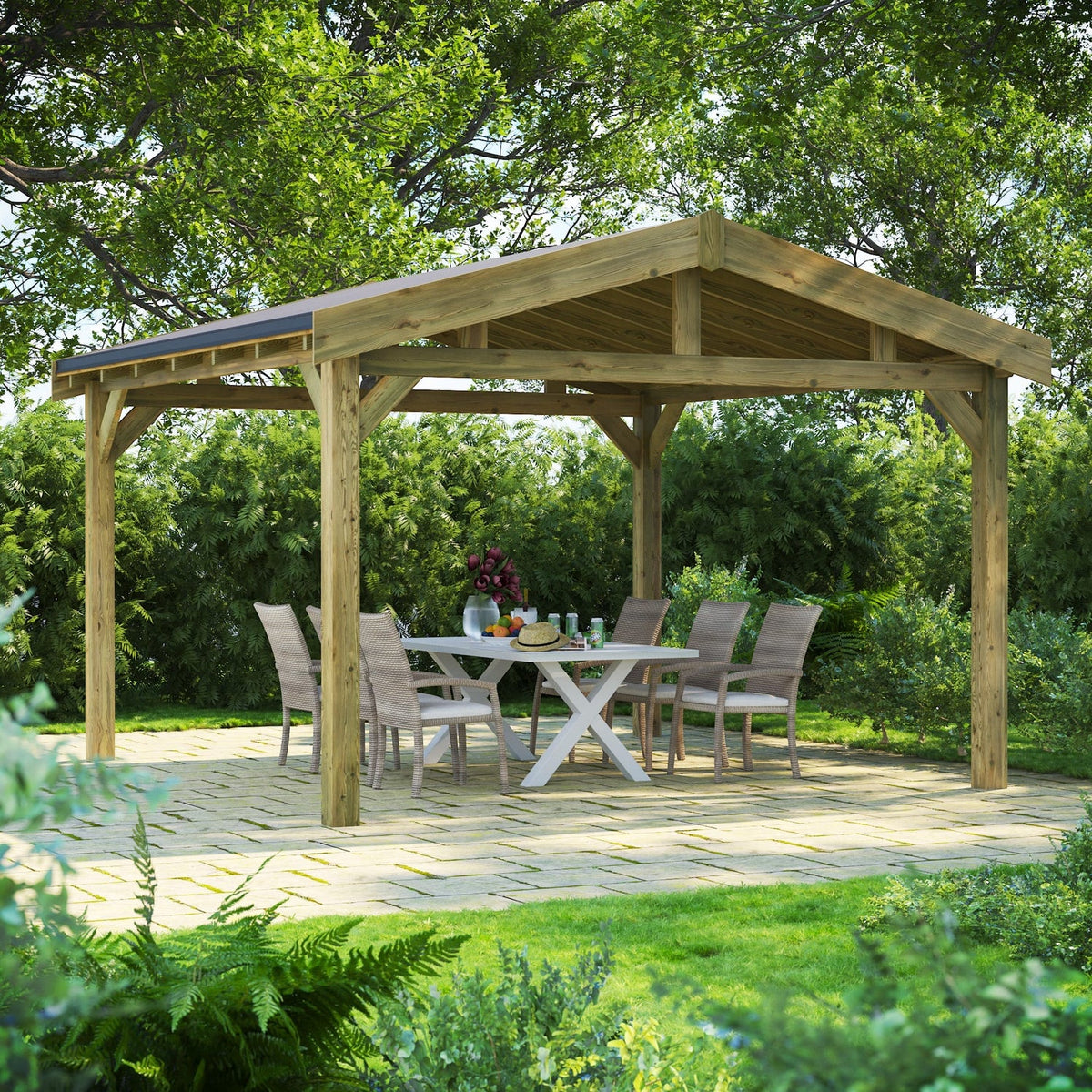 Apex Garden Gazebo – Timber Apex Roof Gazebo