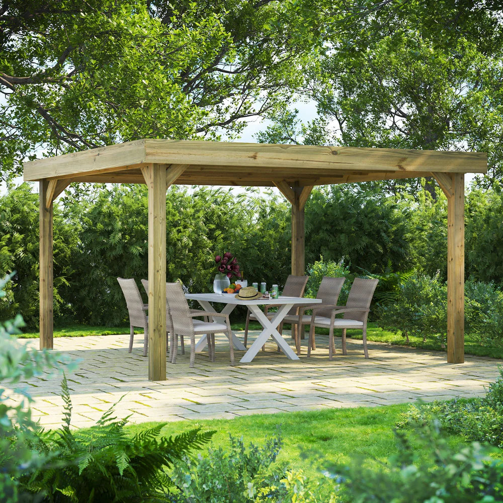 Flat Roof Garden Gazebo – Modern Timber Gazebo