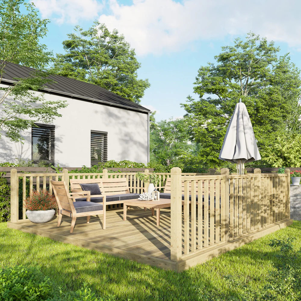 Decking Kit with Handrails on Three Sides