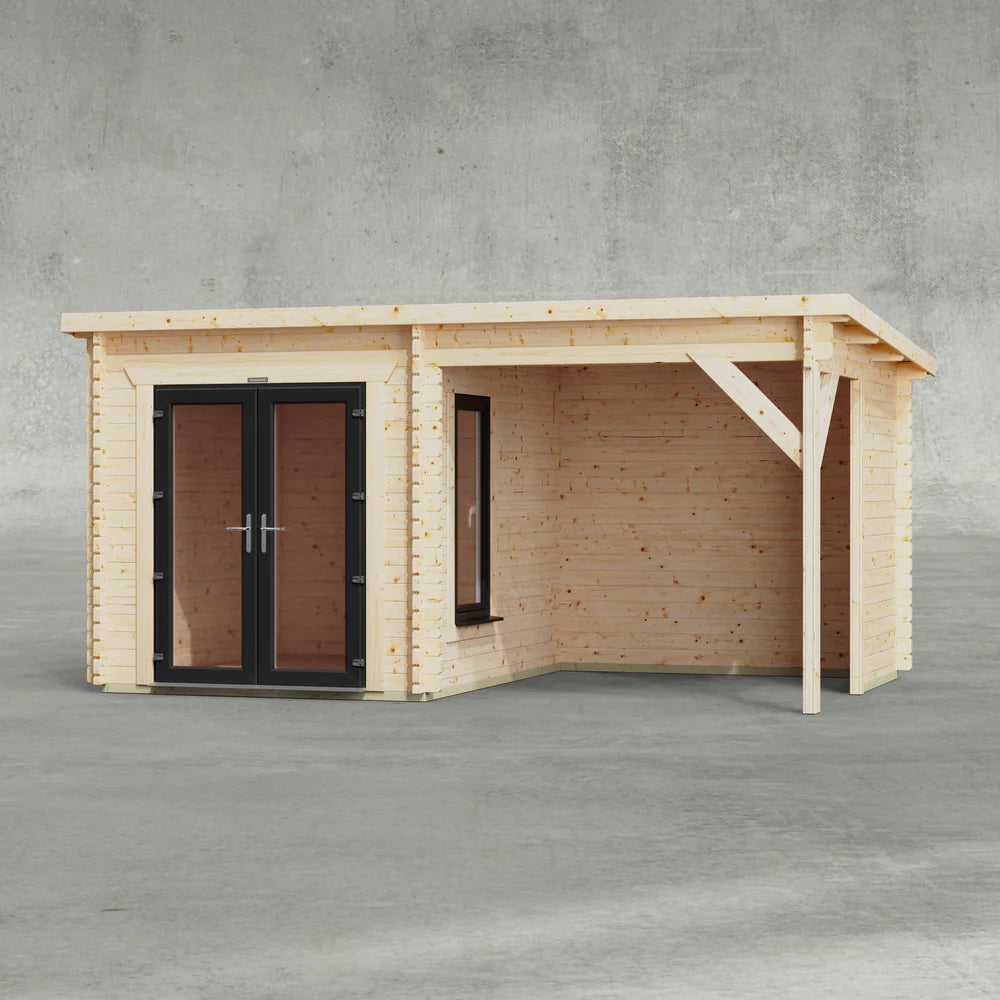Pent Canopy Log Cabin - 44mm