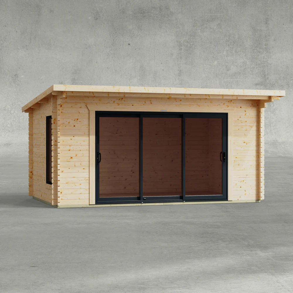 Pent Aluminium Log Cabin - 44mm