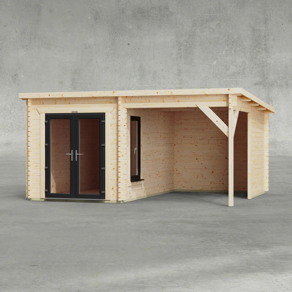 Pent Canopy Log Cabin - 44mm