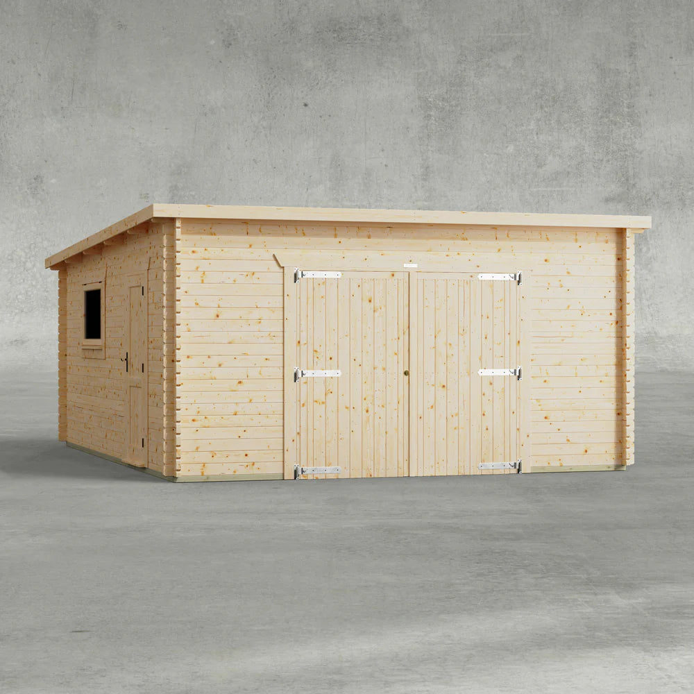 Apex Double Garage Log Cabin - 44mm