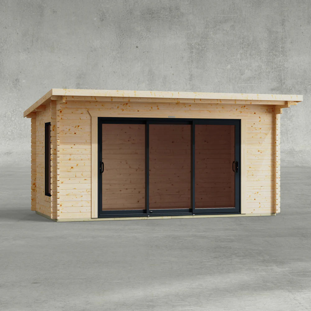 Pent Aluminium Log Cabin - 44mm