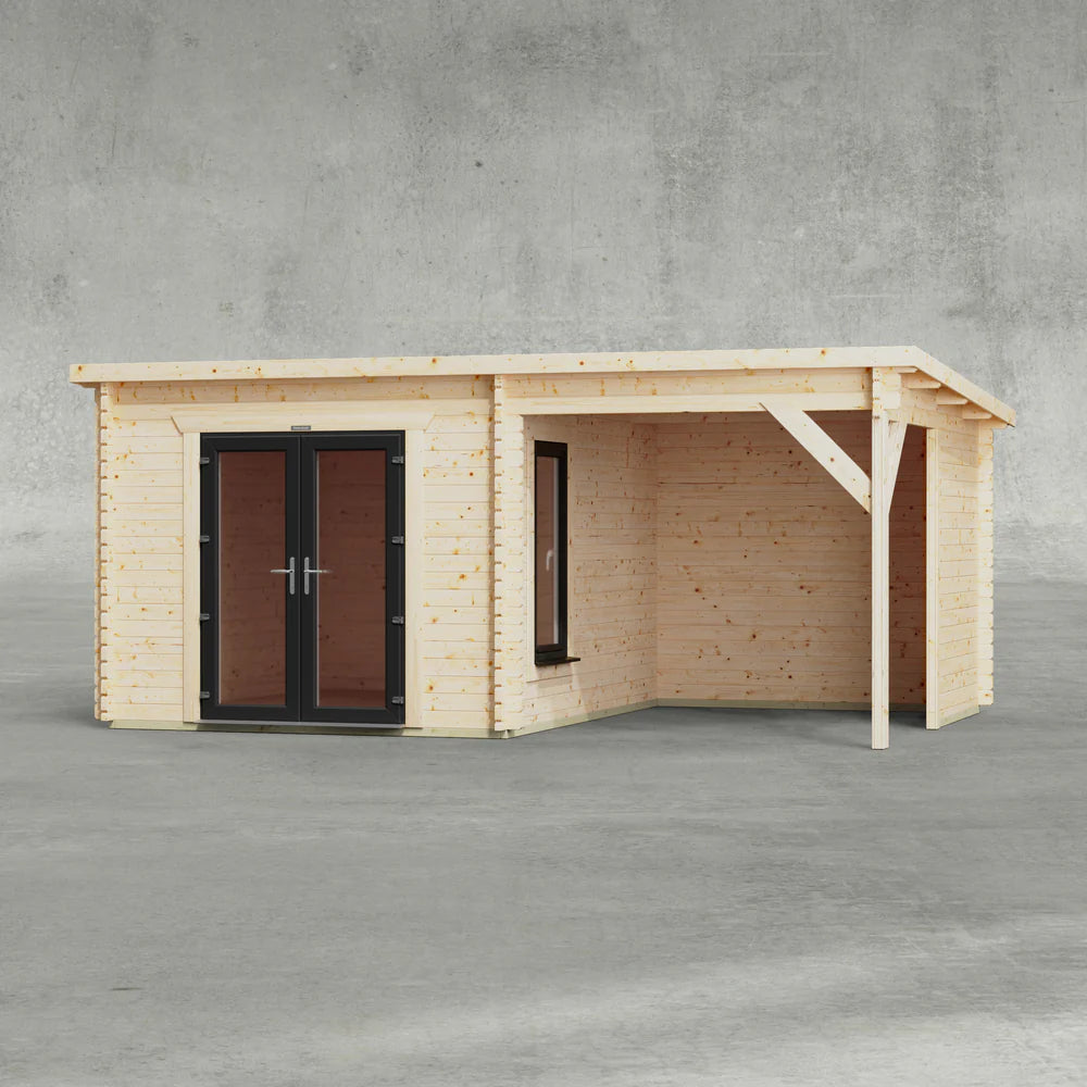Pent Canopy Log Cabin - 44mm