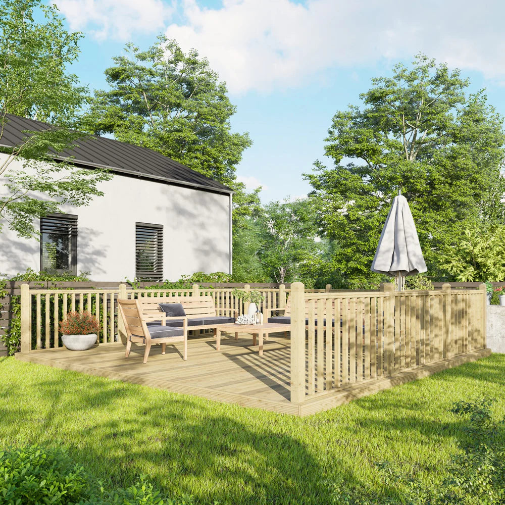 Decking Kit with Handrails on Three Sides