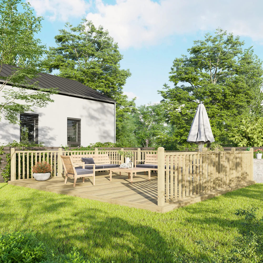 Decking Kit with Handrails on Three Sides