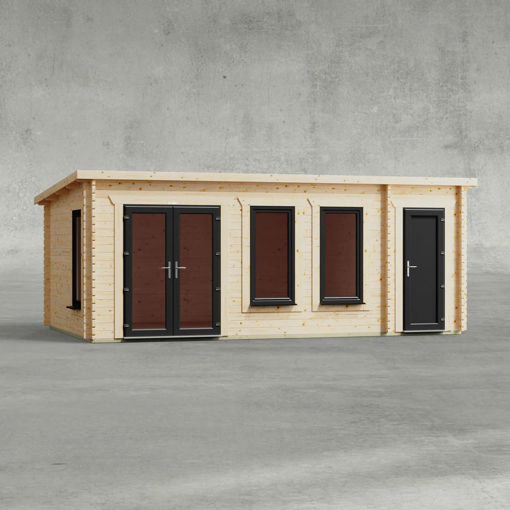 Pent Combi Log Cabin - 44mm