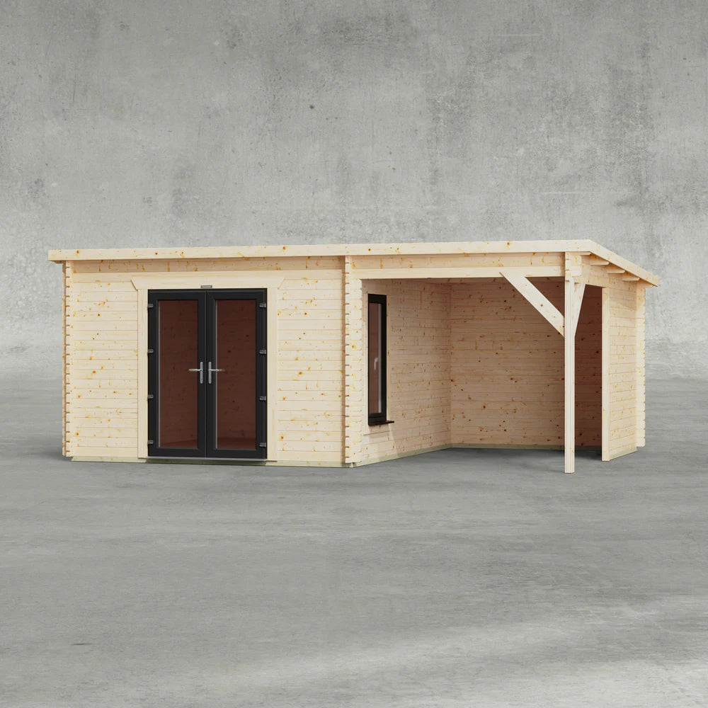 Pent Canopy Log Cabin - 44mm