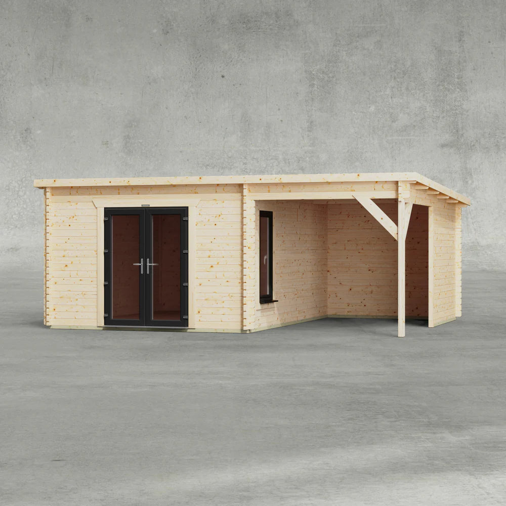 Pent Canopy Log Cabin - 44mm