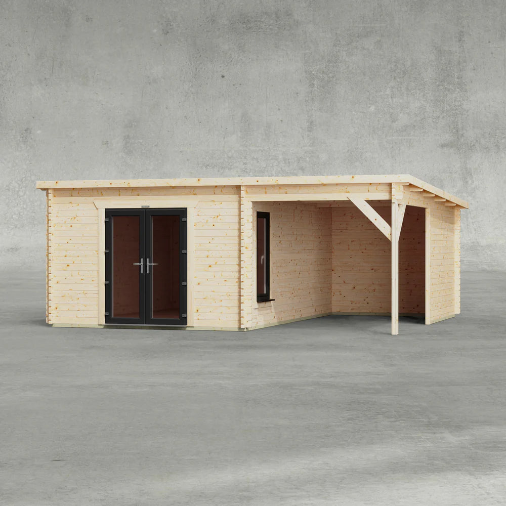 Pent Canopy Log Cabin - 44mm