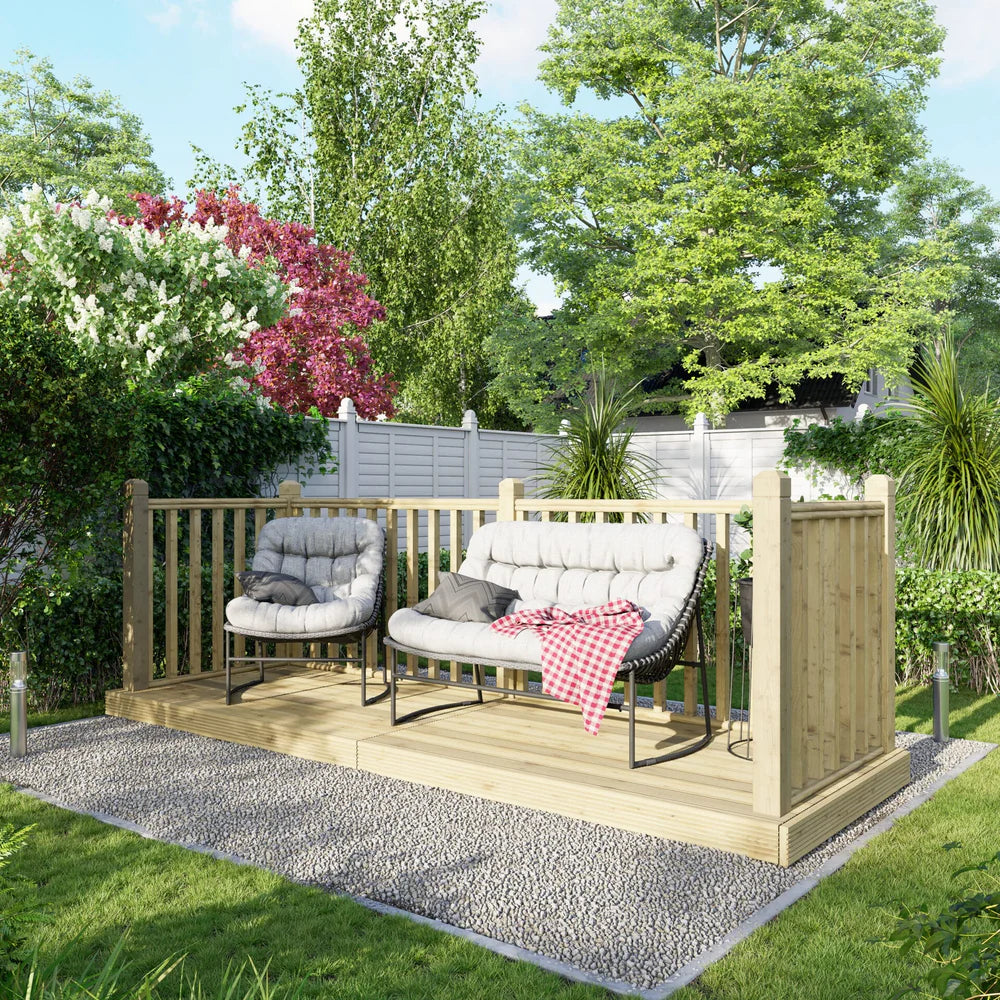 Decking Kit with Handrails on Three Sides