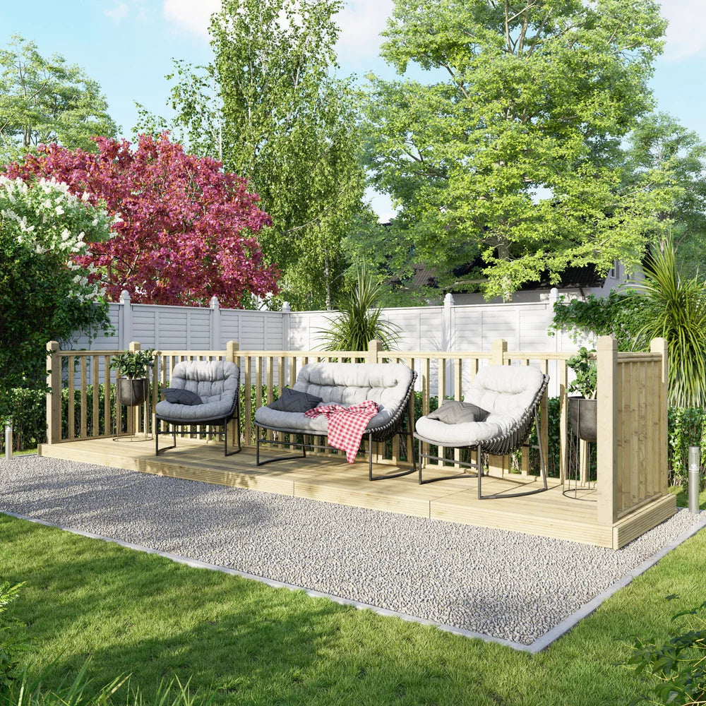 Decking Kit with Handrails on Three Sides