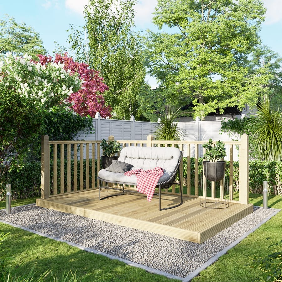 Decking Kit with Handrails on Two Sides