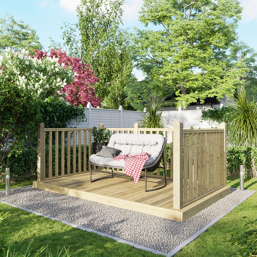 Decking Kit with Handrails on Three Sides