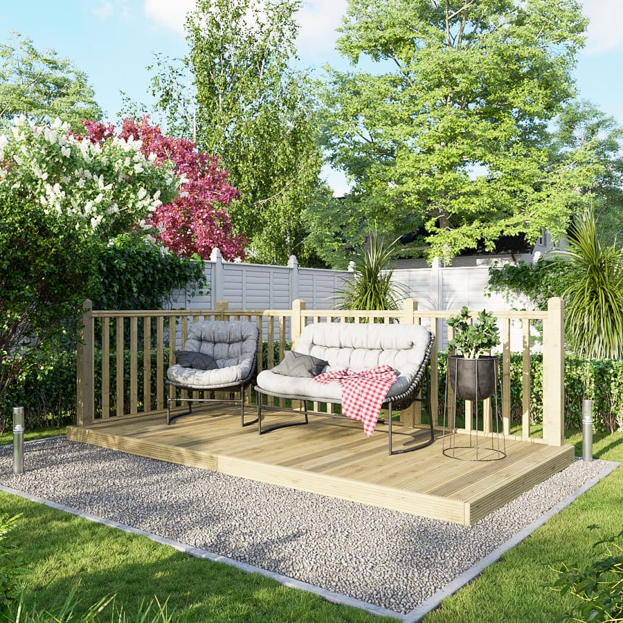 Decking Kit with Handrails on Two Sides