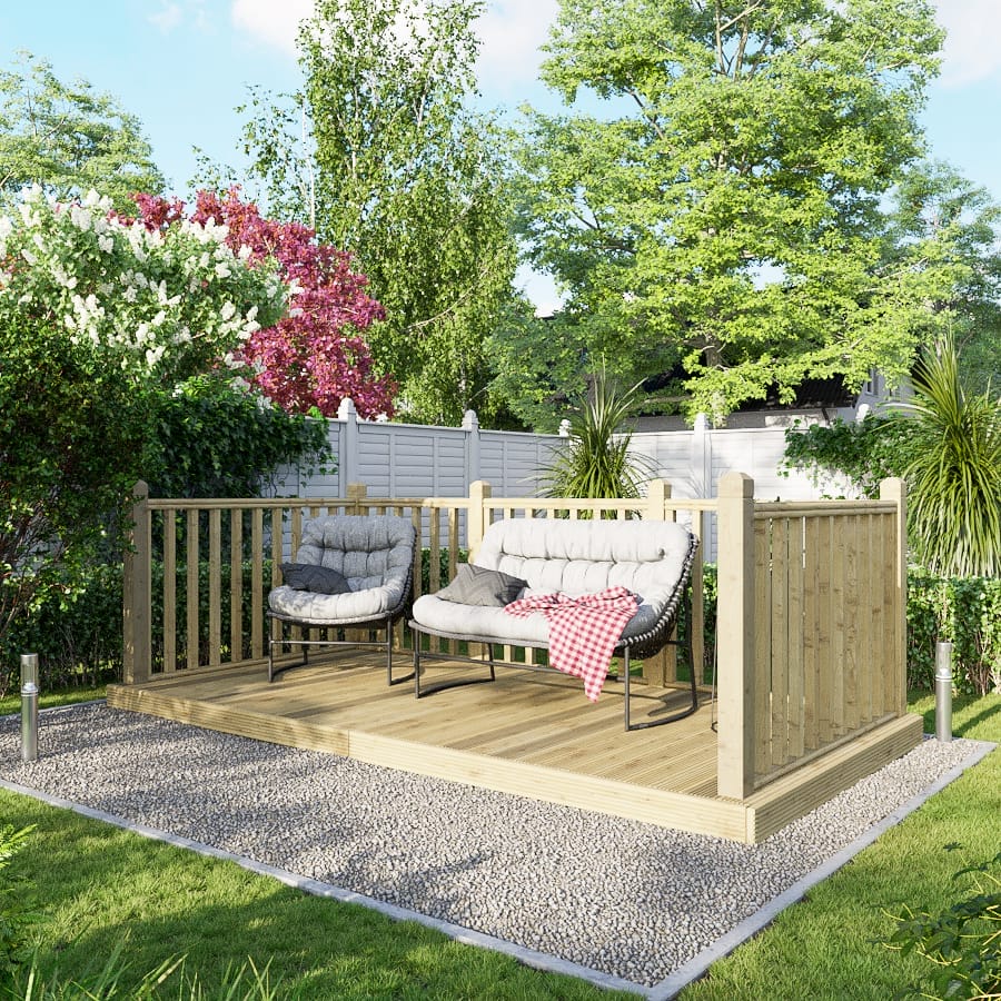 Decking Kit with Handrails on Three Sides