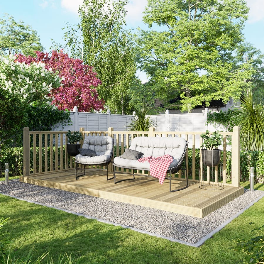 Decking Kit with Handrails on Two Sides