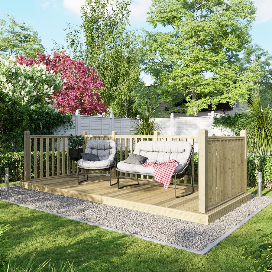 Decking Kit with Handrails on Three Sides