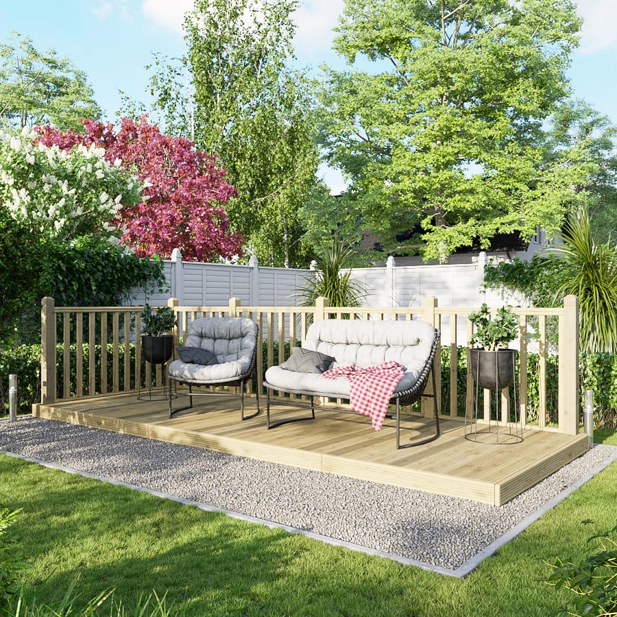 Decking Kit with Handrails on Two Sides