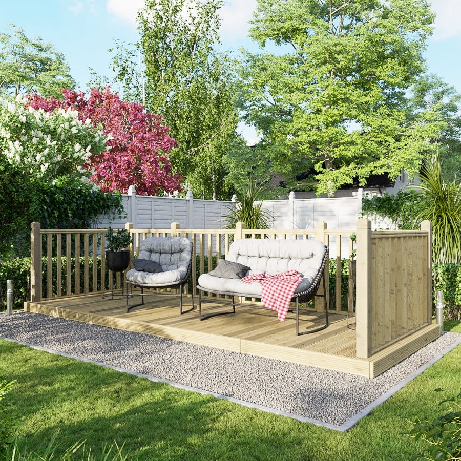 Decking Kit with Handrails on Three Sides