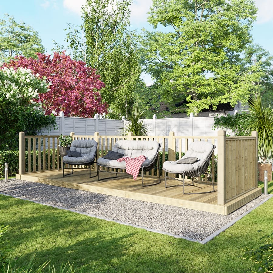 Decking Kit with Handrails on Three Sides