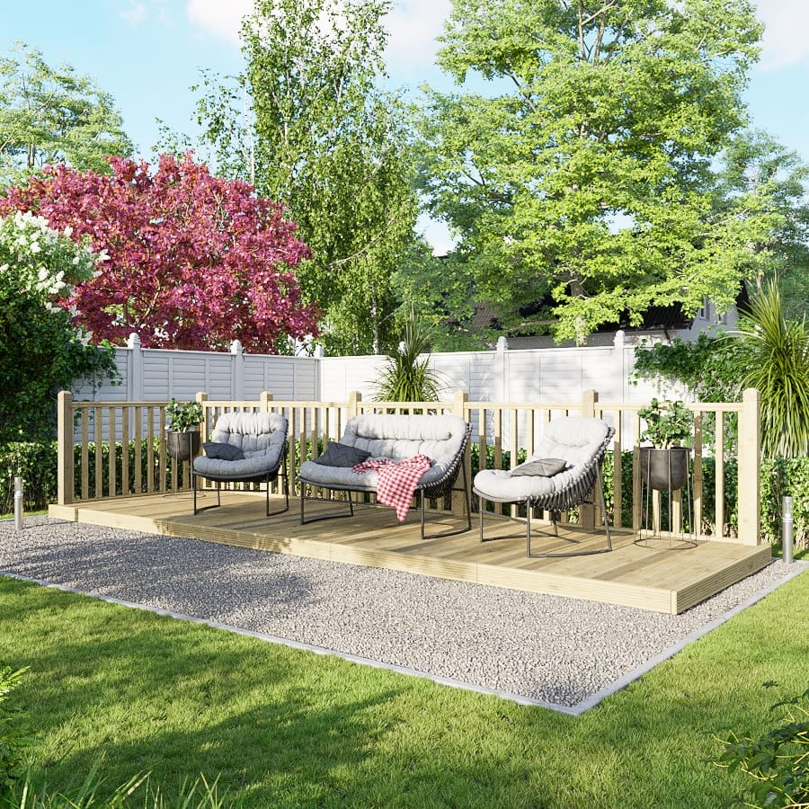 Decking Kit with Handrails on Two Sides