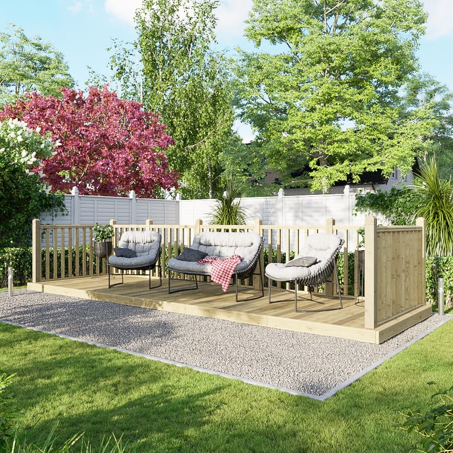 Decking Kit with Handrails on Three Sides