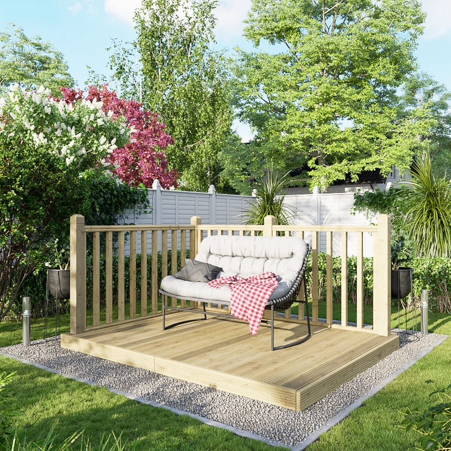 Decking Kit with Handrails on Two Sides