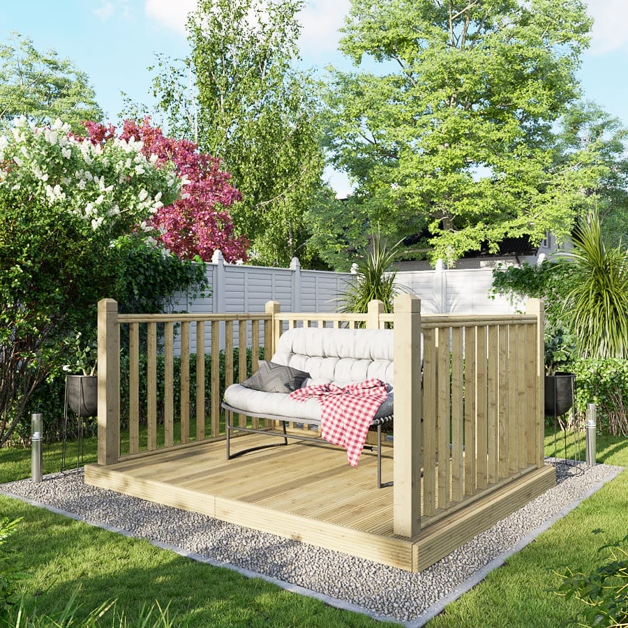 Decking Kit with Handrails on Three Sides