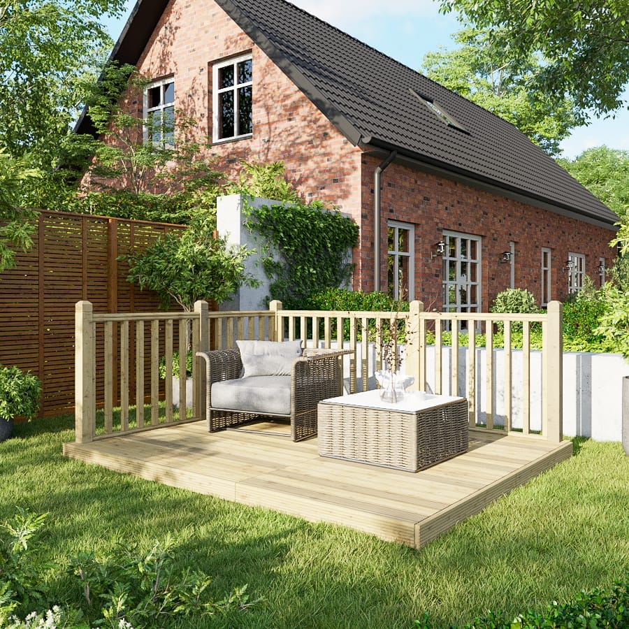 Decking Kit with Handrails on Two Sides