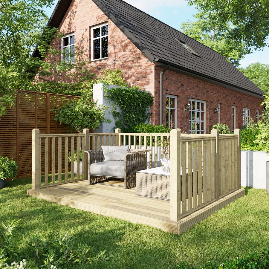 Decking Kit with Handrails on Three Sides