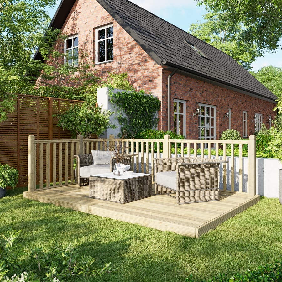 Decking Kit with Handrails on Two Sides