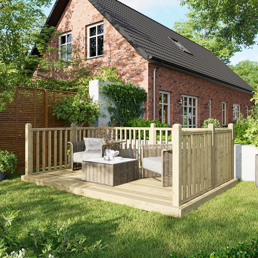 Decking Kit with Handrails on Three Sides