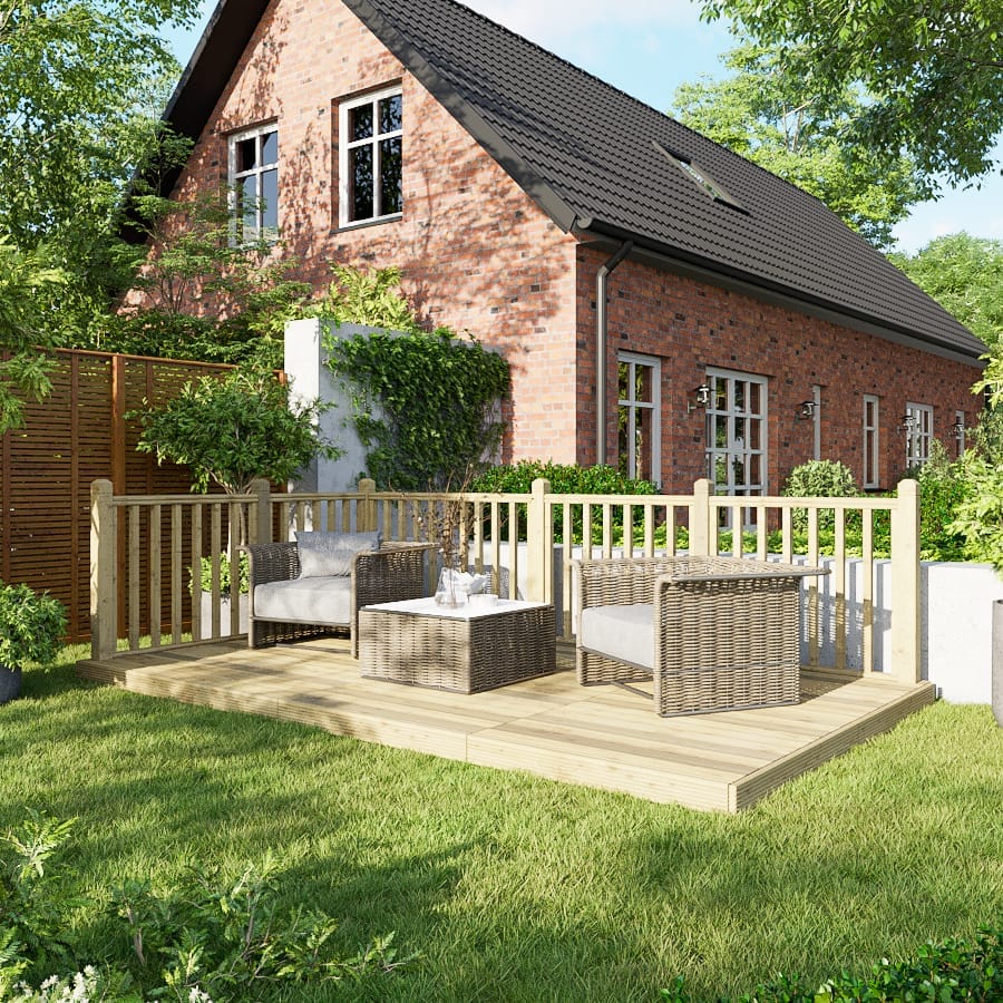 Decking Kit with Handrails on Two Sides