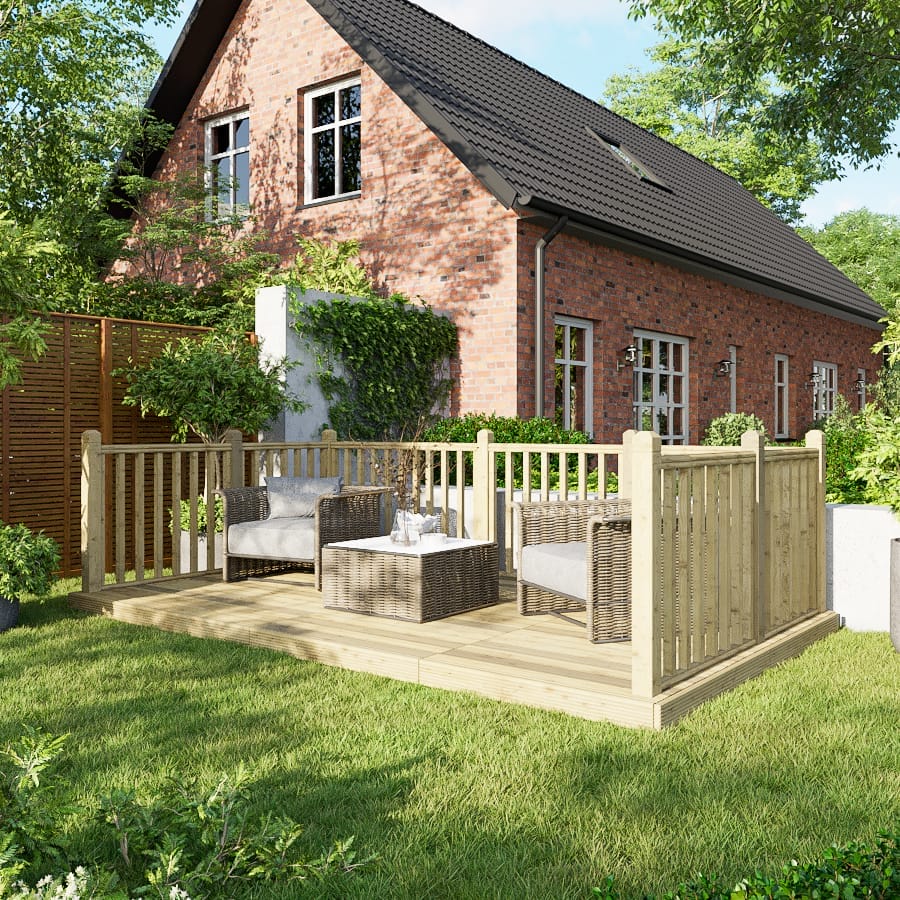 Decking Kit with Handrails on Three Sides