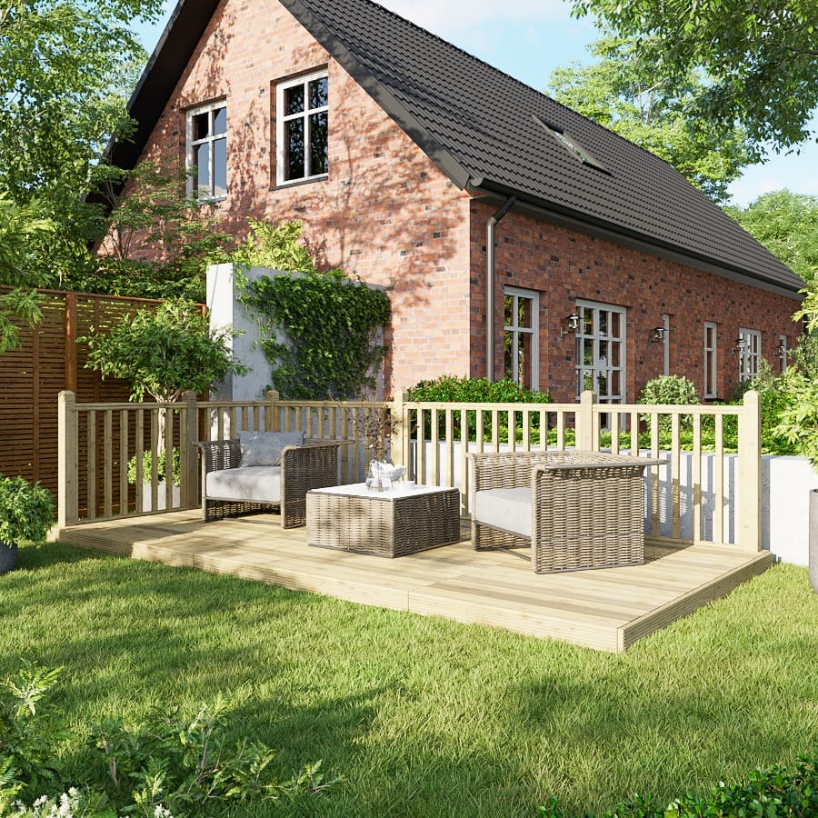 Decking Kit with Handrails on Two Sides