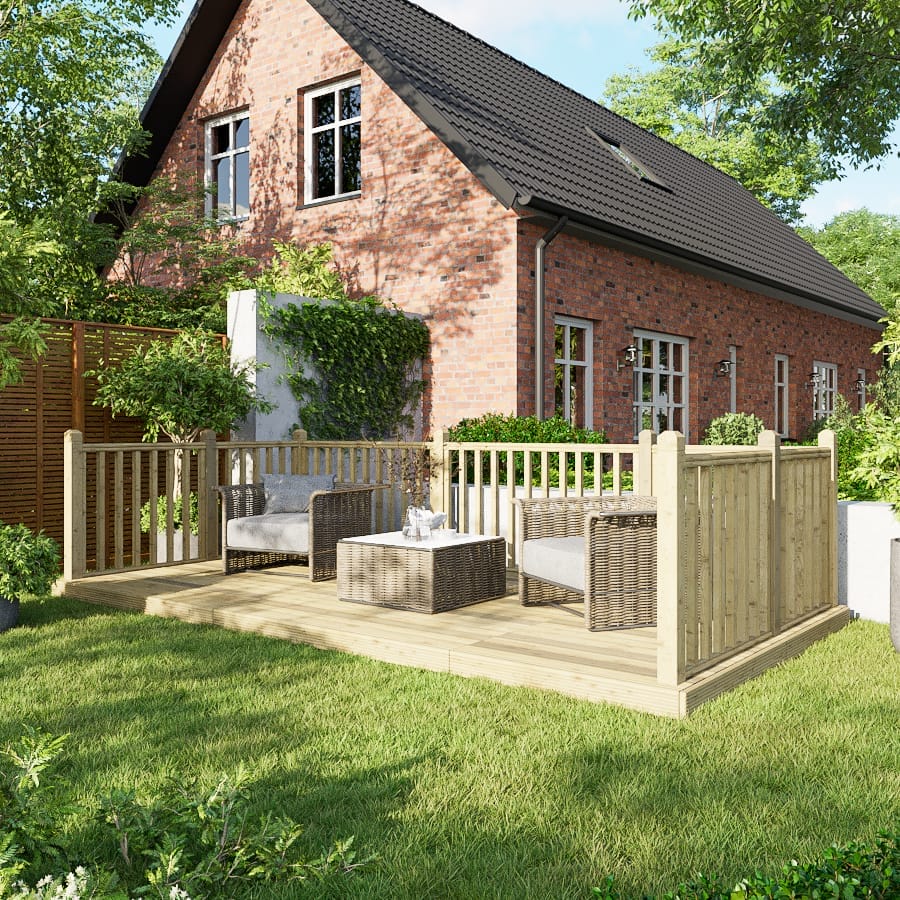 Decking Kit with Handrails on Three Sides