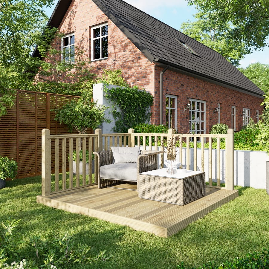Decking Kit with Handrails on Two Sides